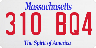 MA license plate 310BQ4
