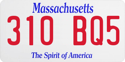MA license plate 310BQ5