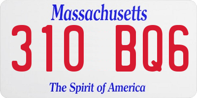 MA license plate 310BQ6