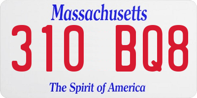 MA license plate 310BQ8