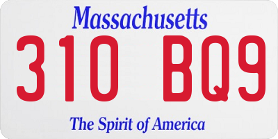 MA license plate 310BQ9