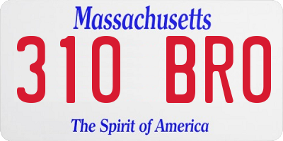 MA license plate 310BR0