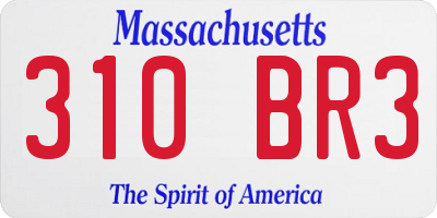 MA license plate 310BR3