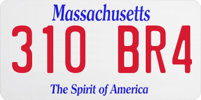 MA license plate 310BR4