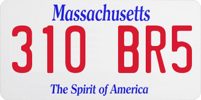 MA license plate 310BR5
