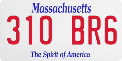 MA license plate 310BR6