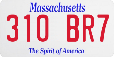MA license plate 310BR7