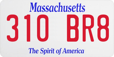 MA license plate 310BR8