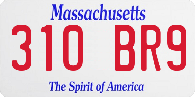 MA license plate 310BR9