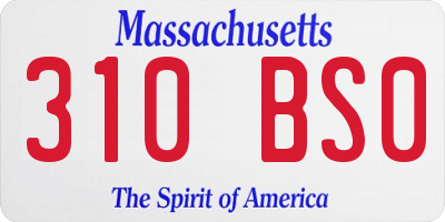 MA license plate 310BS0