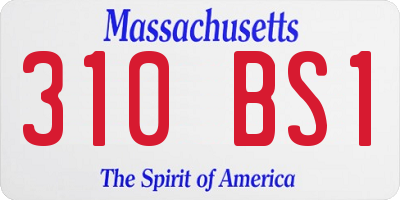 MA license plate 310BS1