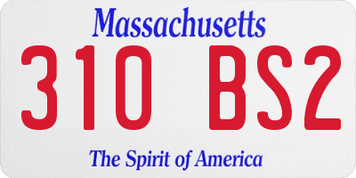 MA license plate 310BS2