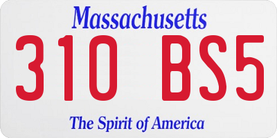 MA license plate 310BS5