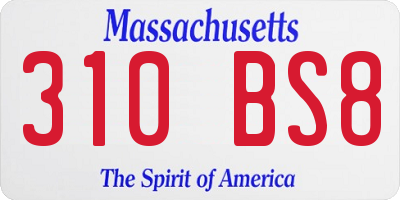 MA license plate 310BS8