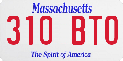 MA license plate 310BT0