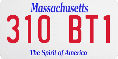MA license plate 310BT1