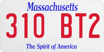 MA license plate 310BT2