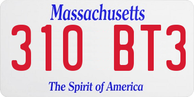 MA license plate 310BT3