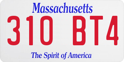 MA license plate 310BT4