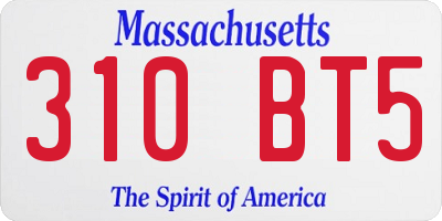 MA license plate 310BT5