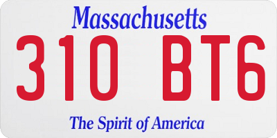 MA license plate 310BT6