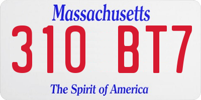 MA license plate 310BT7