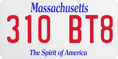 MA license plate 310BT8