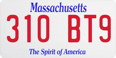 MA license plate 310BT9