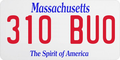 MA license plate 310BU0