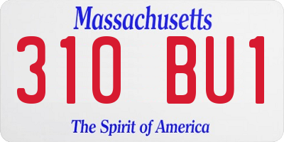 MA license plate 310BU1