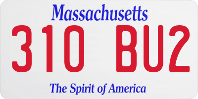 MA license plate 310BU2