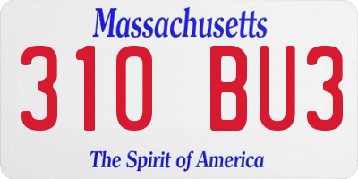 MA license plate 310BU3