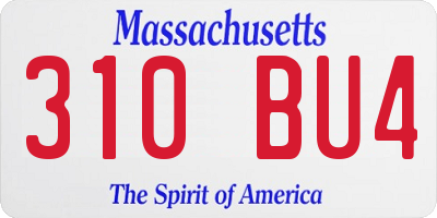 MA license plate 310BU4