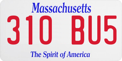MA license plate 310BU5
