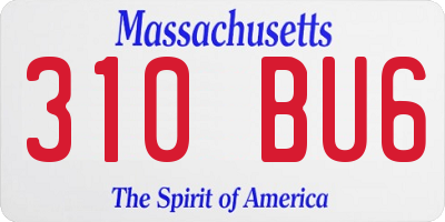 MA license plate 310BU6