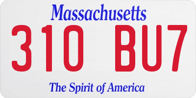 MA license plate 310BU7