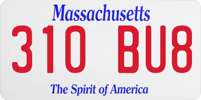 MA license plate 310BU8
