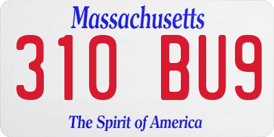MA license plate 310BU9