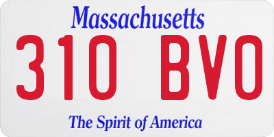 MA license plate 310BV0