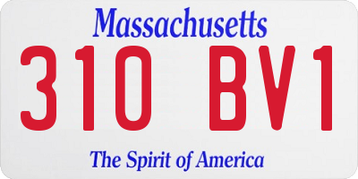 MA license plate 310BV1