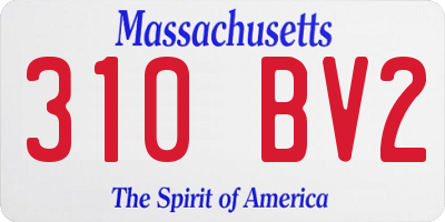 MA license plate 310BV2