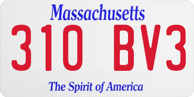 MA license plate 310BV3
