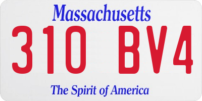 MA license plate 310BV4