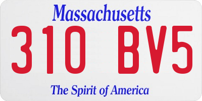 MA license plate 310BV5