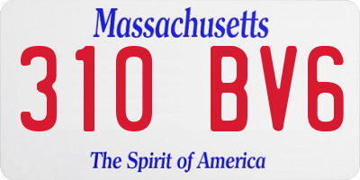 MA license plate 310BV6