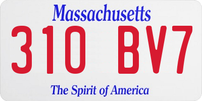 MA license plate 310BV7
