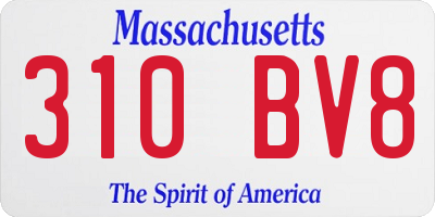 MA license plate 310BV8