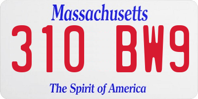 MA license plate 310BW9