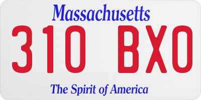 MA license plate 310BX0