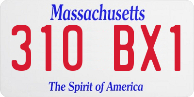 MA license plate 310BX1